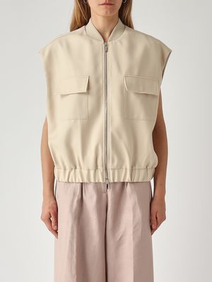 1. Koral women's wool vest Ivory