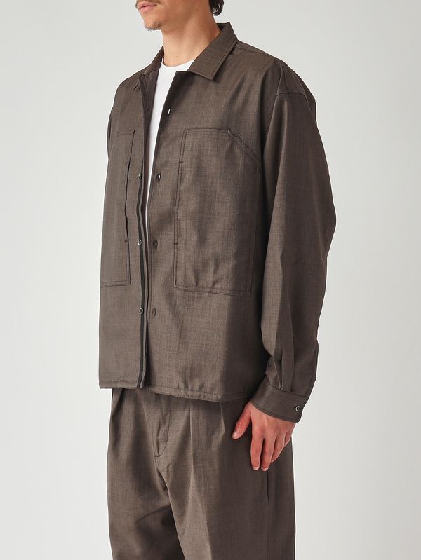 3. Benito men's stretch wool overshirt Chocolate Nine in the morning bnt19