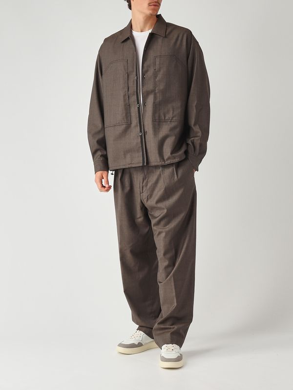2. Benito men's stretch wool overshirt Chocolate Nine in the morning bnt19