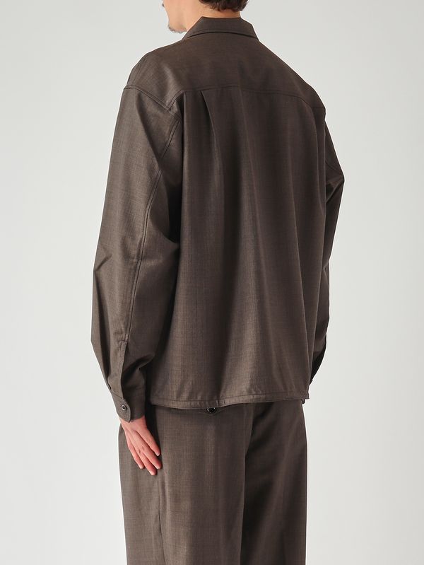 4. Benito men's stretch wool overshirt Chocolate Nine in the morning bnt19