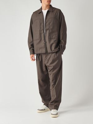 2. Overshirt uomo Benito in lana stretch Cioccolato