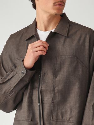5. Overshirt uomo Benito in lana stretch Cioccolato