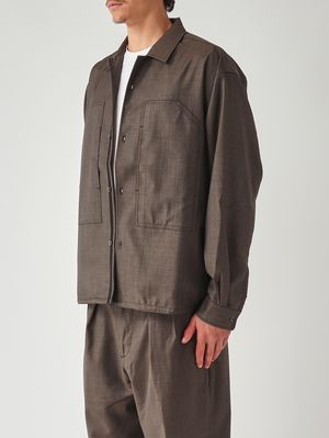 3. Overshirt uomo Benito in lana stretch Cioccolato