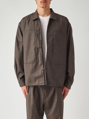 1. Overshirt uomo Benito in lana stretch Cioccolato