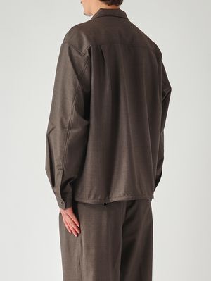 4. Overshirt uomo Benito in lana stretch Cioccolato
