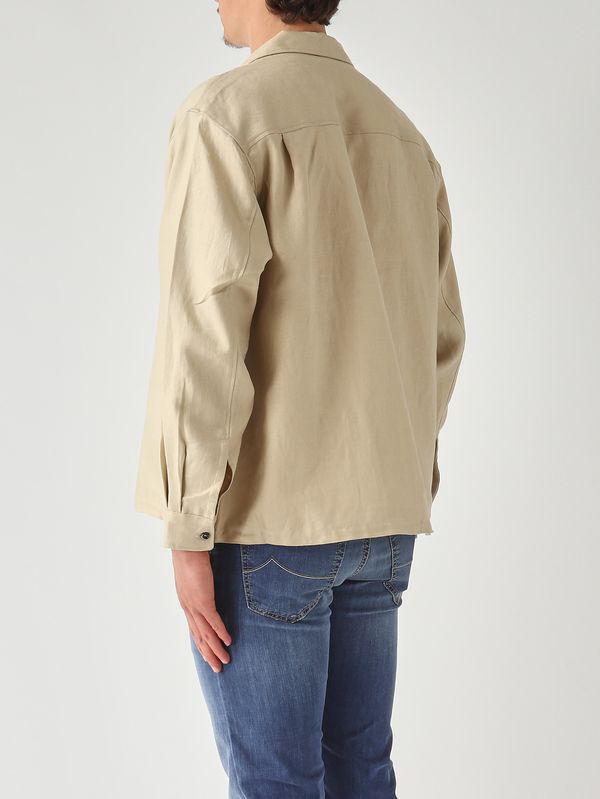 4. Herren-Overshirt Benito aus Leinen Elfenbein-Beige Nine in the morning bnt18