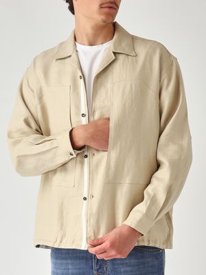 5. Herren-Overshirt Benito aus Leinen Elfenbein-Beige