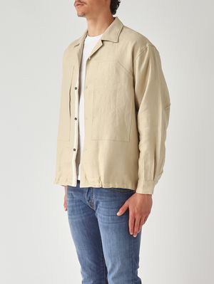 3. Herren-Overshirt Benito aus Leinen Elfenbein-Beige