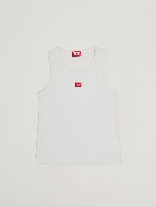 Top para niña en tejido de algodón elástico. Blanco Diesel