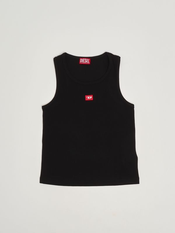 Top para niña en tejido de algodón elástico. Negro Diesel