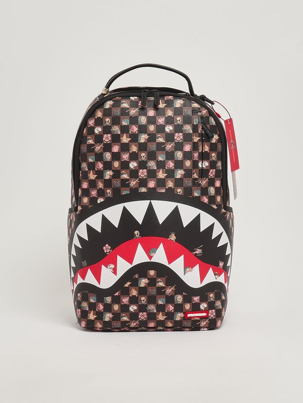 1. Kinderrucksack aus Kunstleder Schwarzbraun Sprayground 910b876nsz