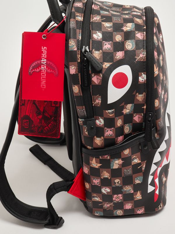 4. Kinderrucksack Peeking Character Remix Savage aus veganem Leder Schwarzbraun Sprayground 910b8905nsz
