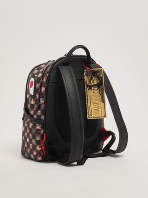 2. Kinderrucksack Peeking Character Remix Savage aus veganem Leder Schwarzbraun