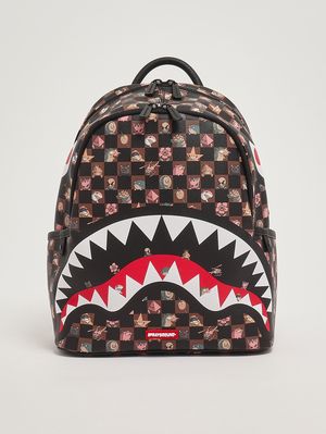1. Kinderrucksack Peeking Character Remix Savage aus veganem Leder Schwarzbraun