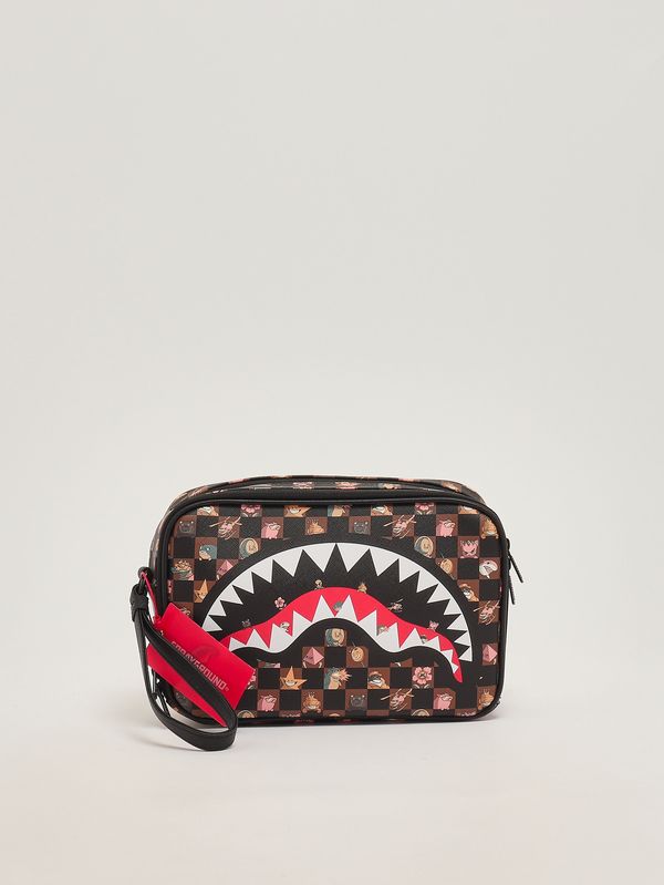 1. Kinder-Pochette aus Kunstleder Schwarz-Braun Sprayground 910b8907nsz
