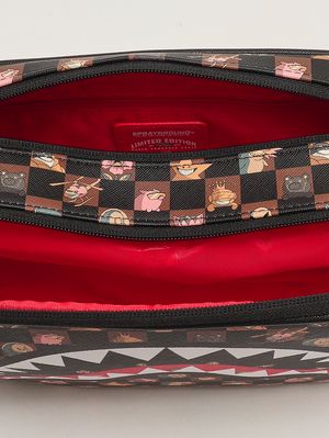 3. Kinder-Pochette aus Kunstleder Schwarz-Braun