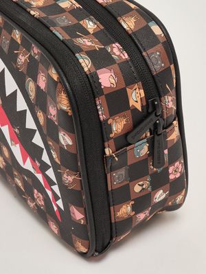 4. Kinder-Pochette aus Kunstleder Schwarz-Braun