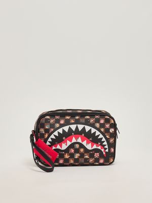 1. Kinder-Pochette aus Kunstleder Schwarz-Braun