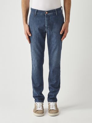 1. Jeans uomo Jack Chino slim fit in denim blu cross riciclato stretch 8,75 OZ Blu Medio Basic