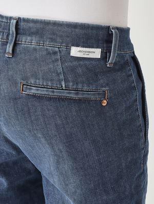 4. Jeans uomo Jack Chino slim fit in denim blu cross riciclato stretch 8,75 OZ Blu Medio Basic