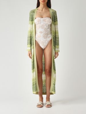 1. Cardigan für Damen Tonia aus Lurex-Strick Grün