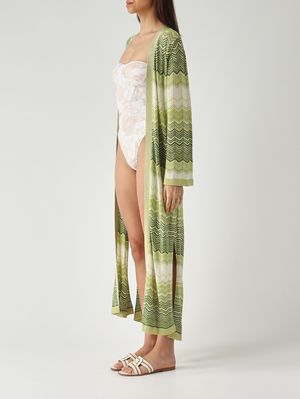 3. Cardigan für Damen Tonia aus Lurex-Strick Grün