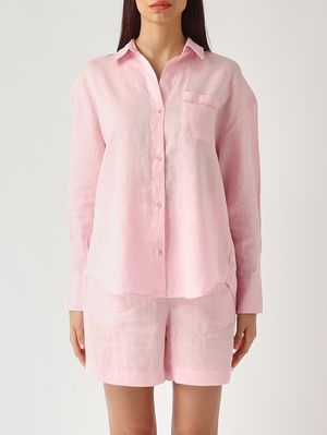 1. Cristal Pocket women's linen shirt Linen Sb Holed 20 Emb