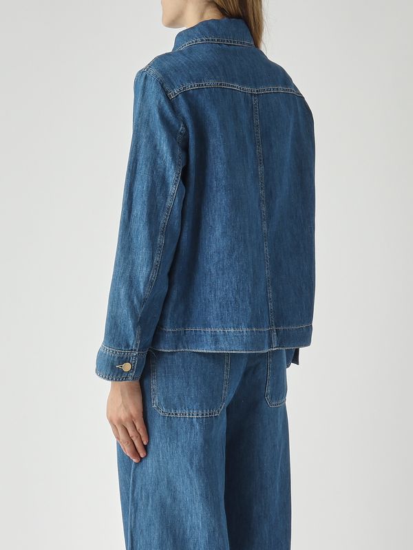 4. Veste Galante pour femme en coton et lin. Denim moyen S Max Mara 2619041113600