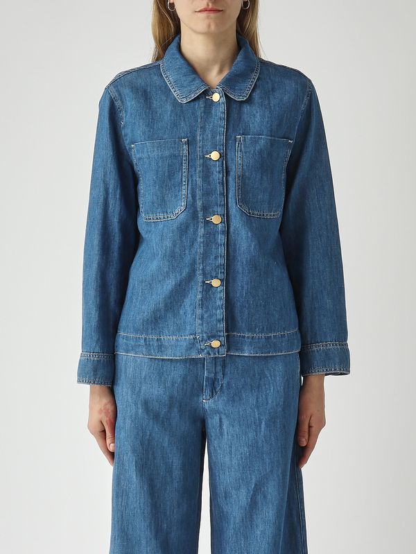 1. Veste Galante pour femme en coton et lin. Denim moyen S Max Mara 2619041113600