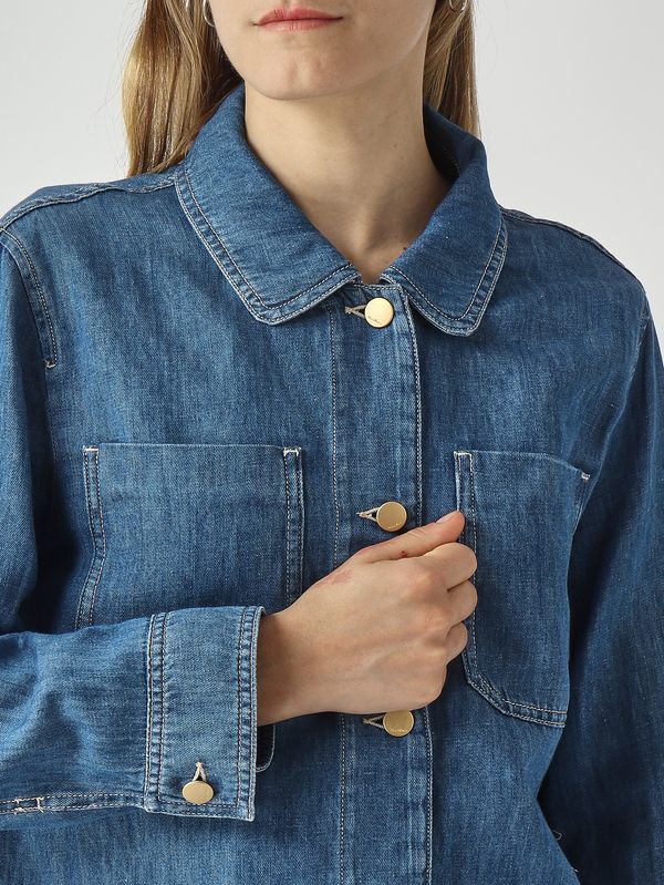 5. Veste Galante pour femme en coton et lin. Denim moyen S Max Mara 2619041113600
