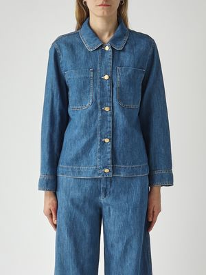 1. Veste Galante pour femme en coton et lin. Denim moyen