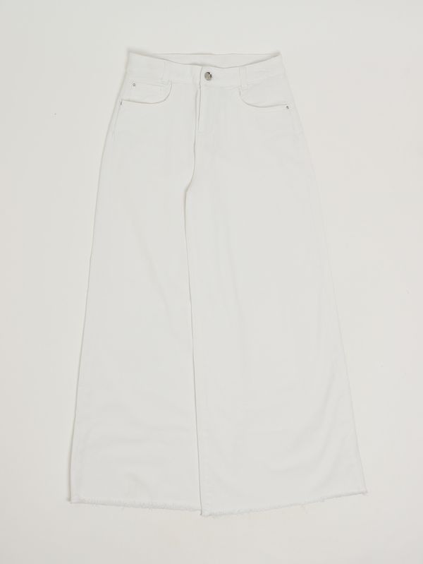 1. Mädchenhose aus Stretch-Baumwolle Weiß Liu Jo ga6100t3941