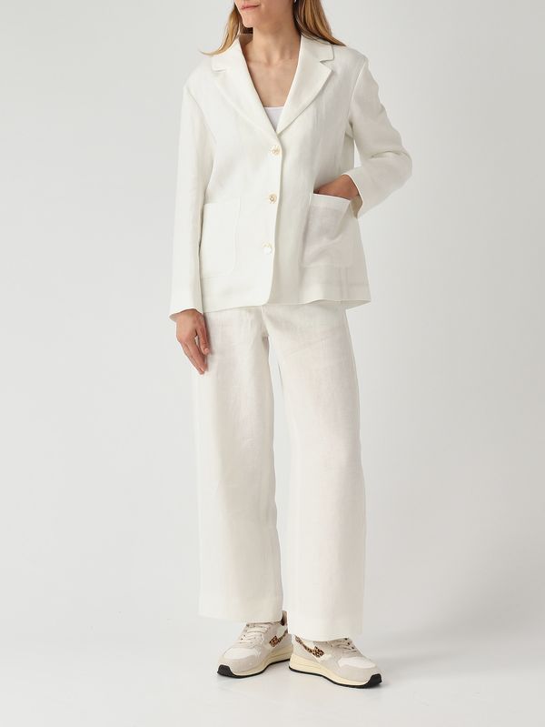 2. Amedea Damen-Leinenhose Weiß S Max Mara 2619131013600