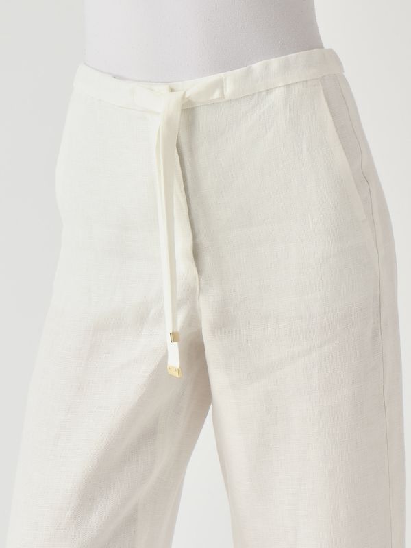 5. Amedea Damen-Leinenhose Weiß S Max Mara 2619131013600