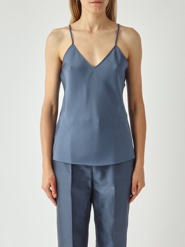 1. Elfi women's satin top Teal Max Mara Studio 2616161034600