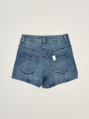 2. Girls' stretch cotton shorts Medium Denim