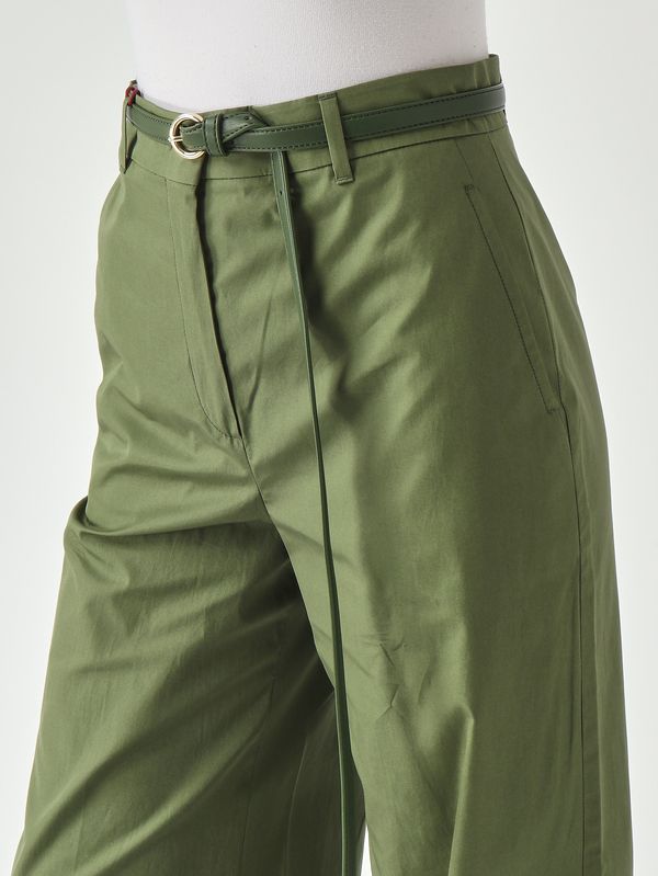 5. Pantalón de mujer Farea de algodón Verde Max Mara Studio 2616131052600