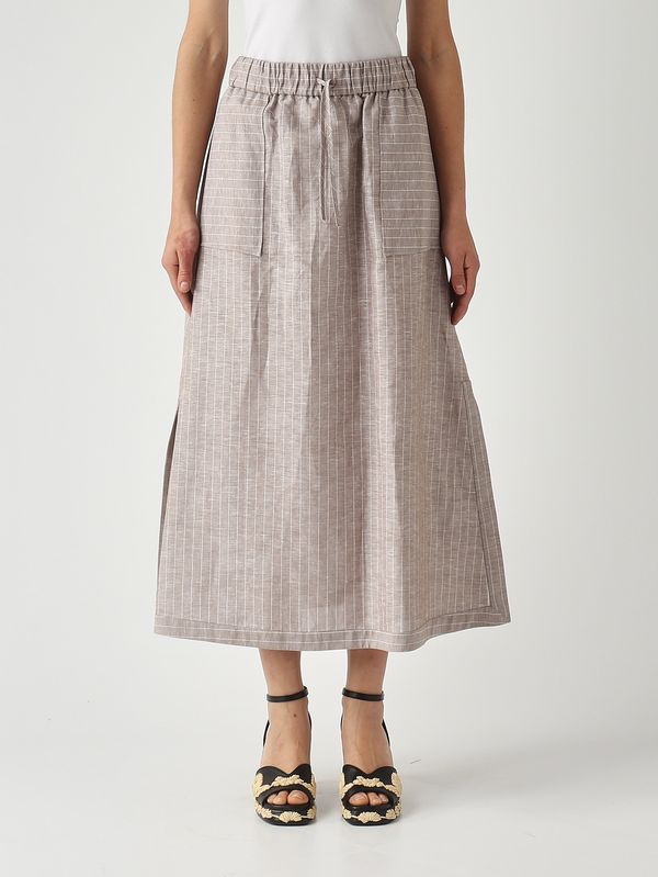 1. Falda Sumero para mujer de lino y algodón. Gris beige MM Max Mara 2616101018600