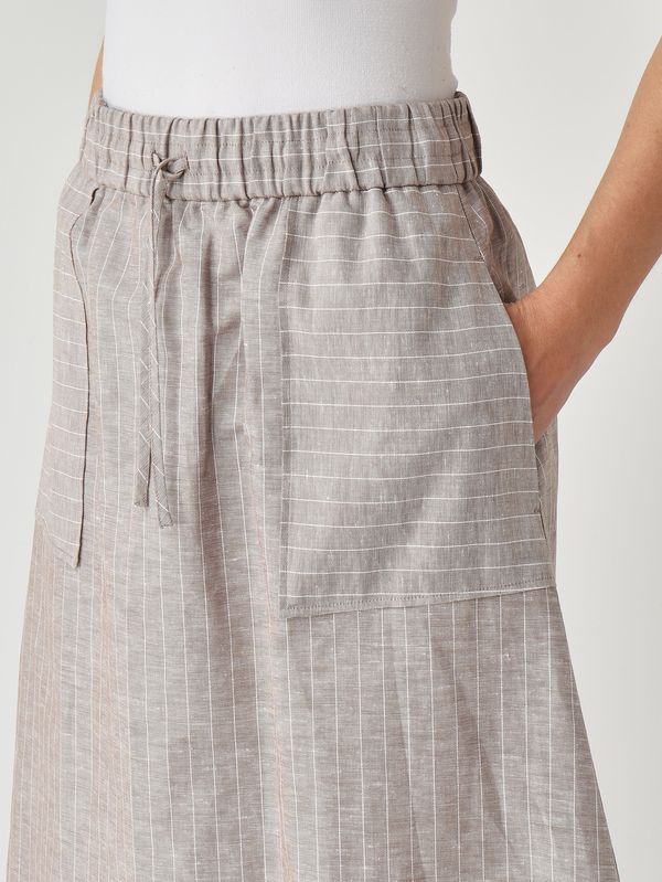 5. Falda Sumero para mujer de lino y algodón. Gris beige MM Max Mara 2616101018600