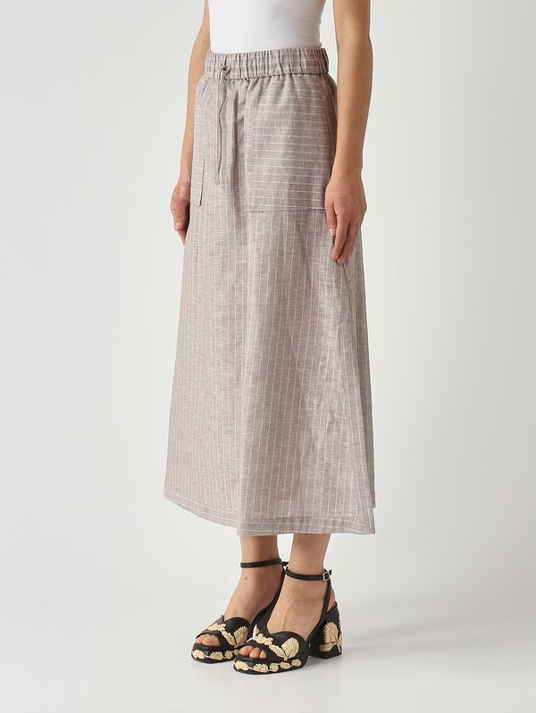 3. Falda Sumero para mujer de lino y algodón. Gris beige MM Max Mara 2616101018600