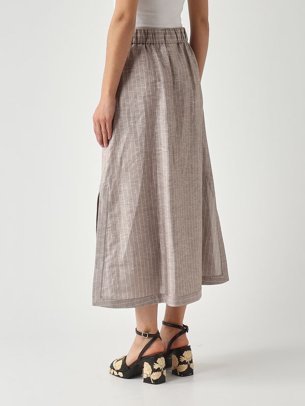 4. Falda Sumero para mujer de lino y algodón. Gris beige MM Max Mara 2616101018600