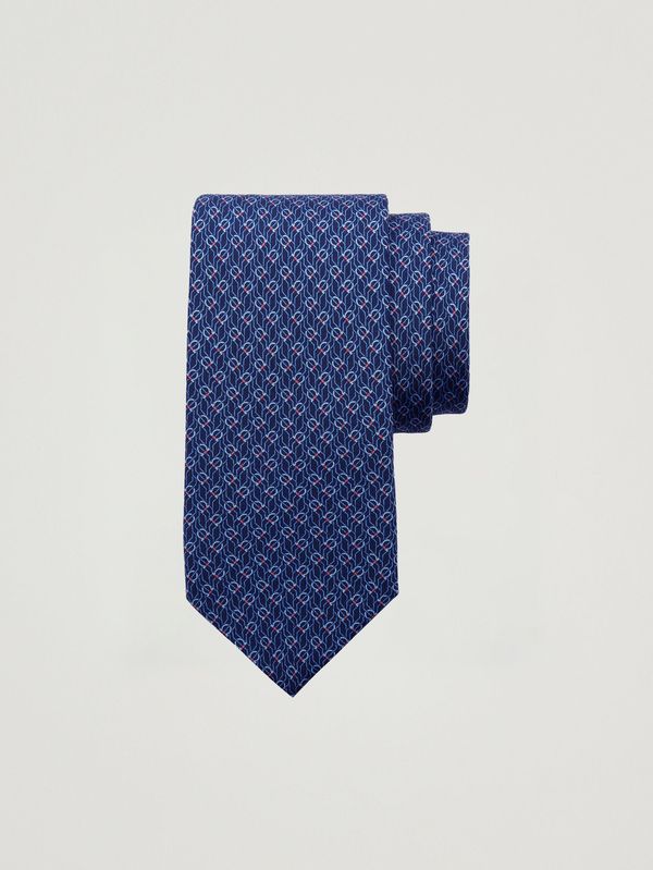 Herren-Krawatte Tetris aus Seide Marine Ferragamo