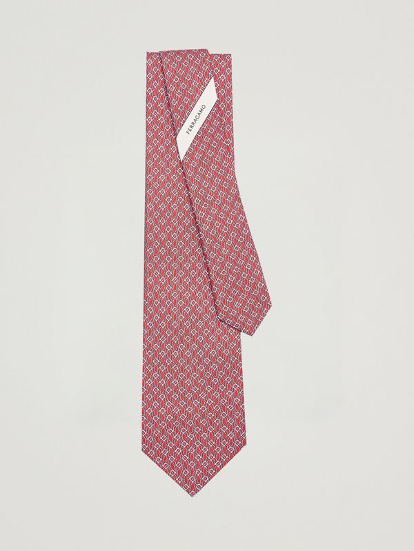 2. Cravatta uomo Tetris in seta Rosso Ferragamo 350950