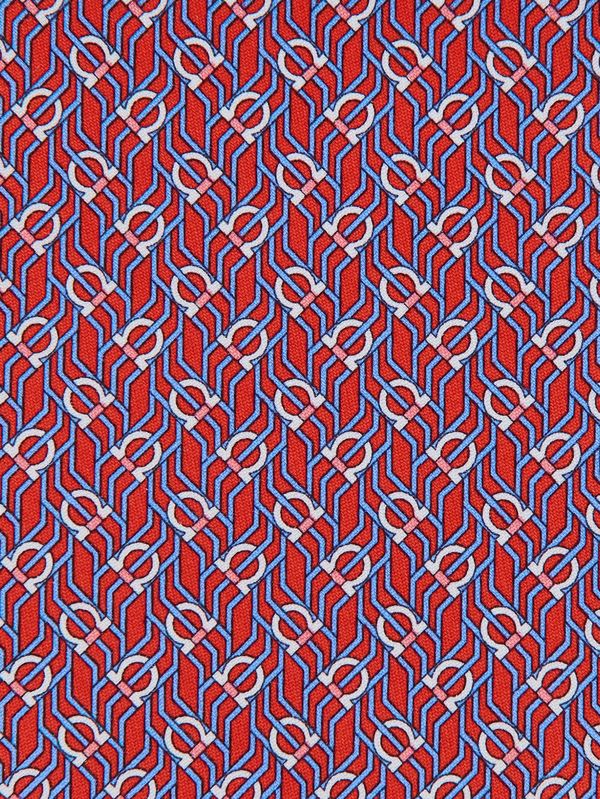 3. Cravatta uomo Tetris in seta Rosso Ferragamo 350950
