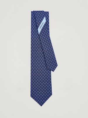 2. Cravatta uomo Tetris in seta Navy