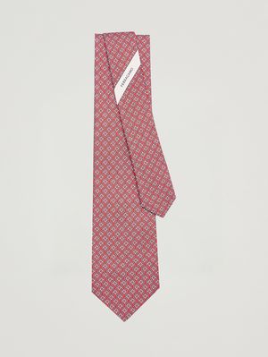 2. Cravatta uomo Tetris in seta Rosso
