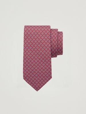 1. Cravatta uomo Tetris in seta Rosso