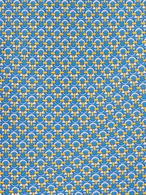 3. Cravate homme Gancini en soie Royal-Jaune