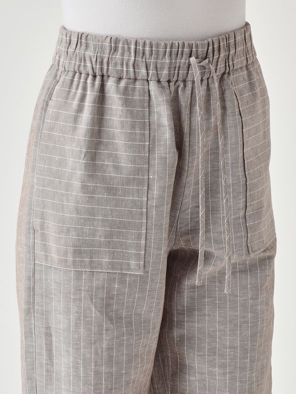 5. Pantalone donna Fauna in lino e cotone Greige MM Max Mara 2616131018600