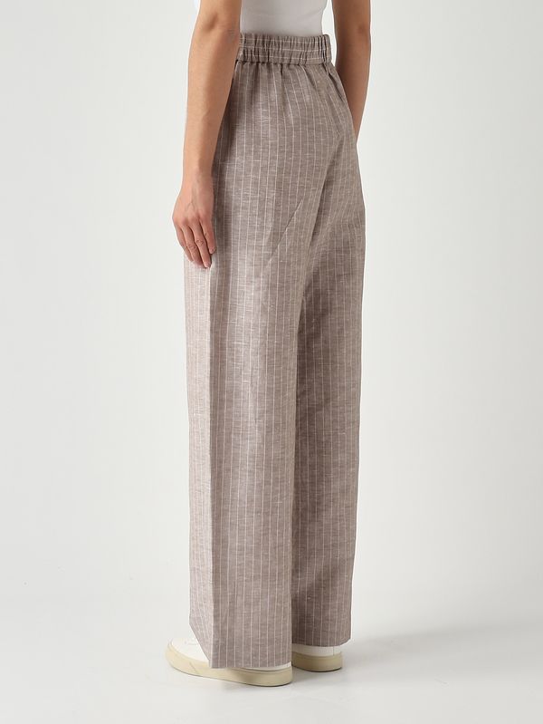 4. Pantalone donna Fauna in lino e cotone Greige MM Max Mara 2616131018600